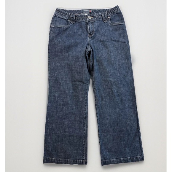 Venezia Trouser Jeans Womens Size (34x31) Boot Cut Blue Dark Wash Mid Rise - Picture 1 of 10
